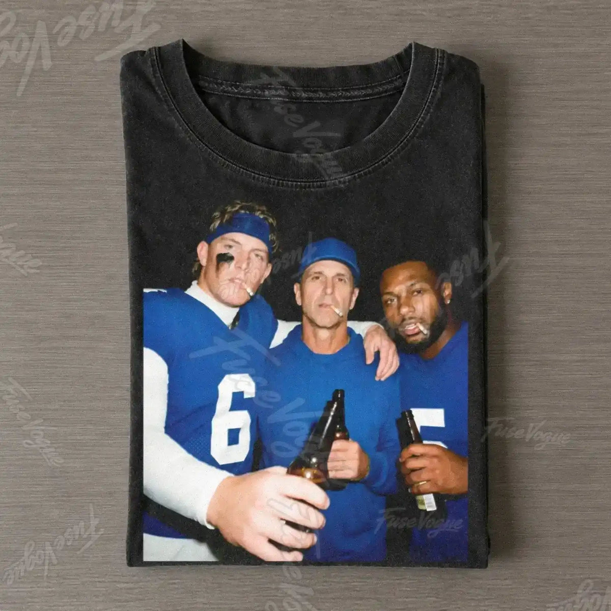 John Harbaugh & JD6 & KT5 Giants Football Tee - FUSEVOGUE