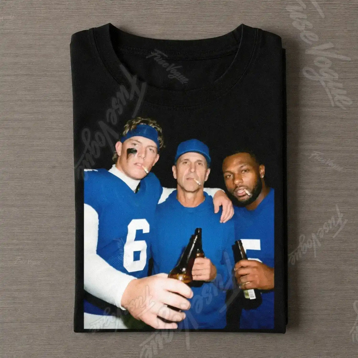 John Harbaugh & JD6 & KT5 Giants Football Tee - FUSEVOGUE