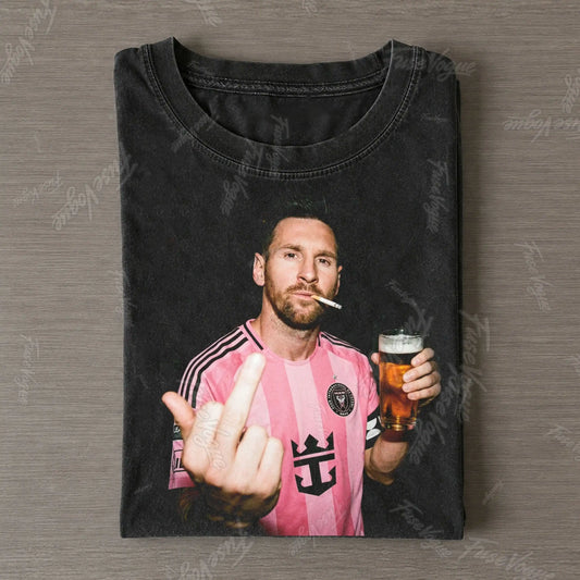 Lionel Messi Vintage Graphic T‑Shirt - FUSEVOGUE