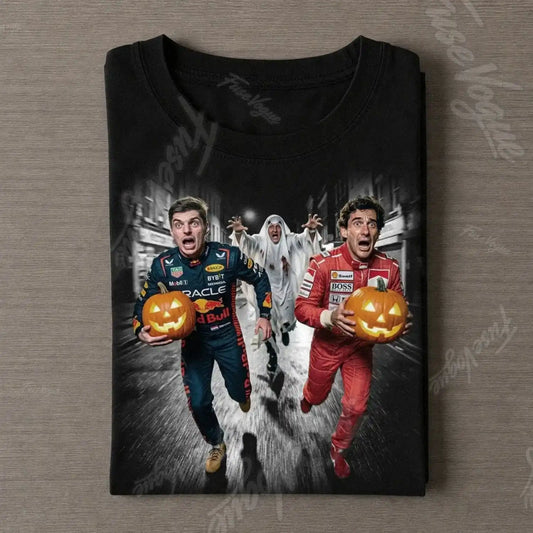 Max Verstappen & Senna & Schumacher Halloween Funny Vintage T-Shirt - FUSEVOGUE