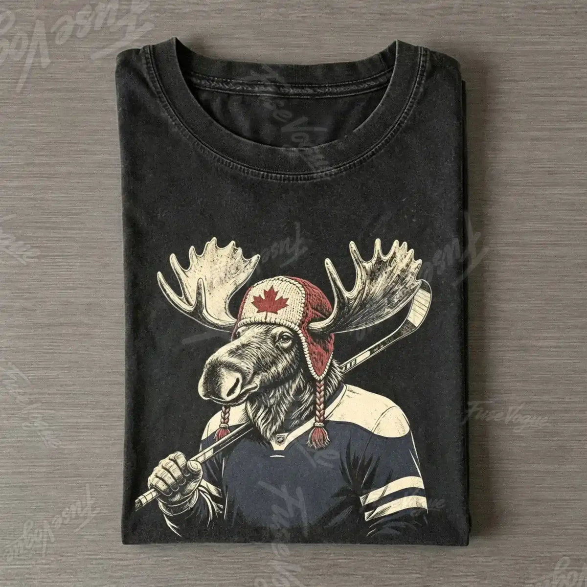 Moose Hockey Funny T-shirt - FUSEVOGUE