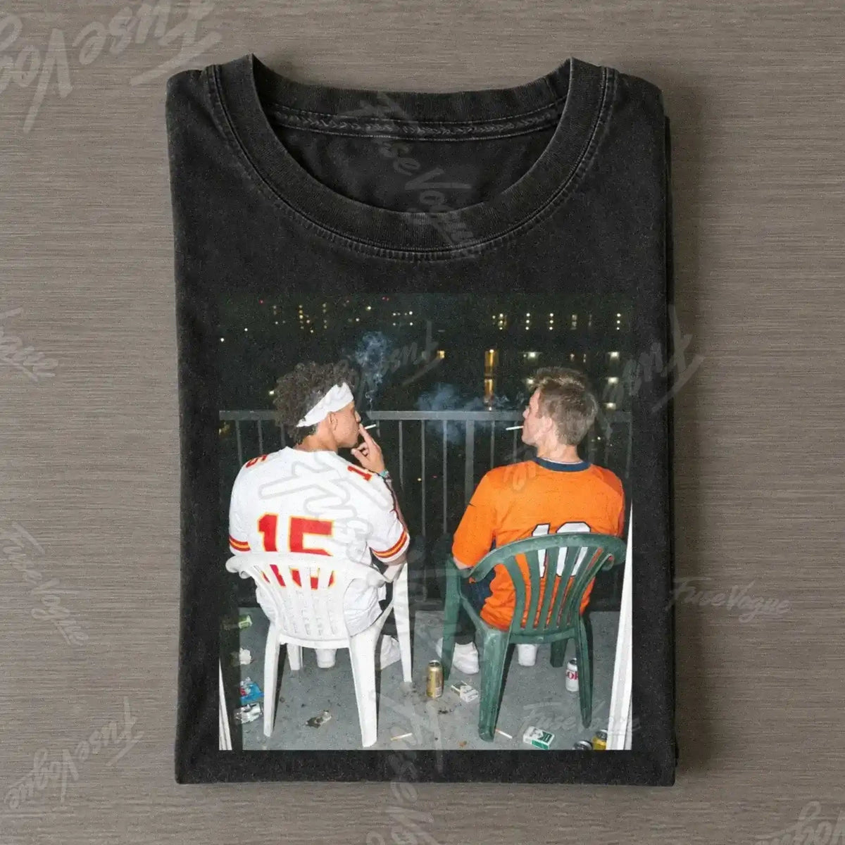 PM15 Chiefs & BN10 Broncos  Football Tee - FUSEVOGUE