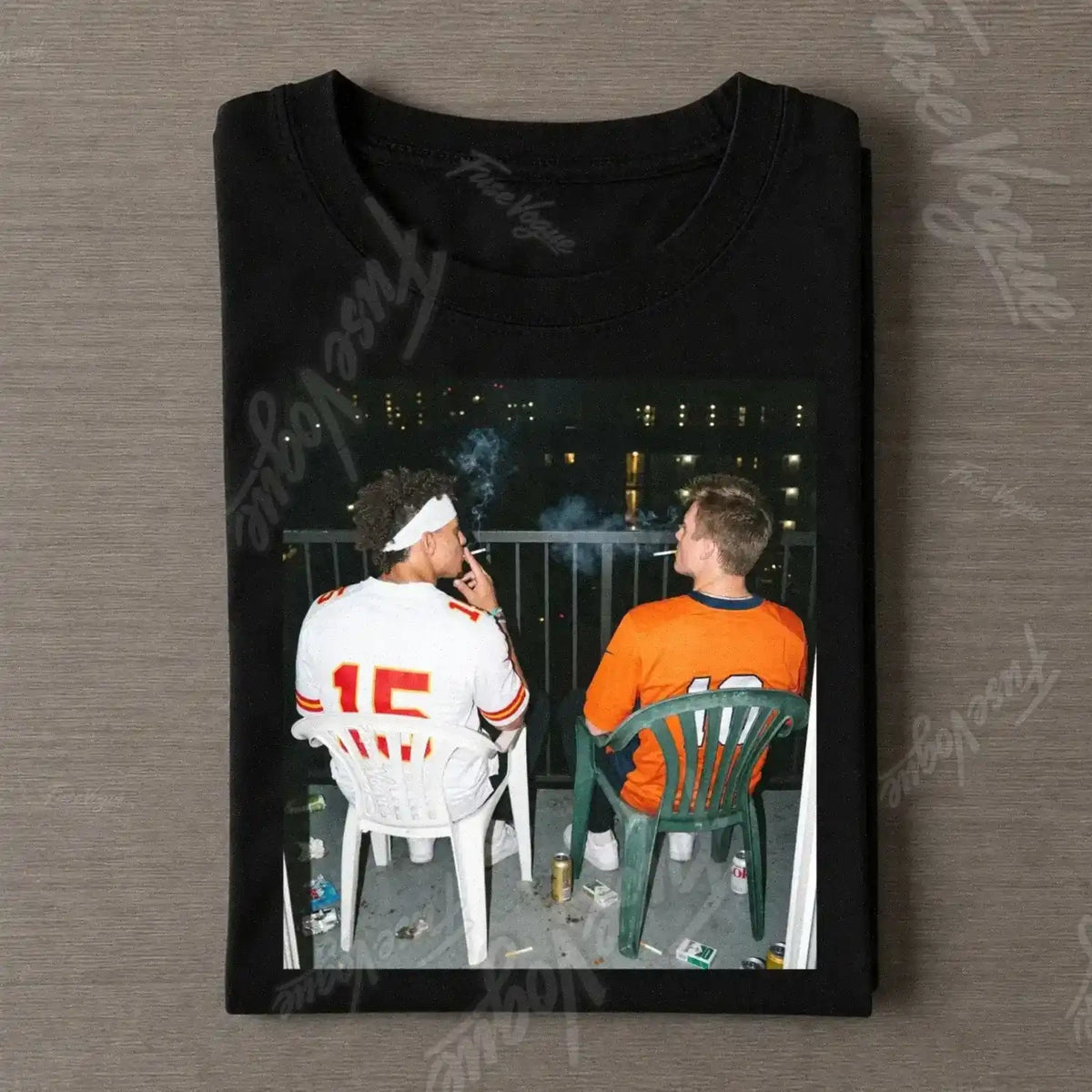 PM15 Chiefs & BN10 Broncos  Football Tee - FUSEVOGUE