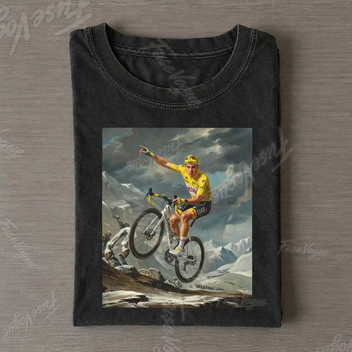 Pogacar Tour de France Alpine Conqueror Funny Vintage T-shirt - FUSEVOGUE