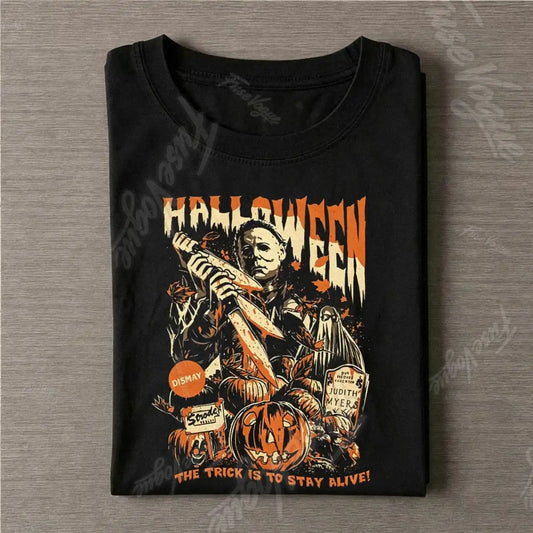 Retro Horror Movie Graphic T-shirt - FUSEVOGUE