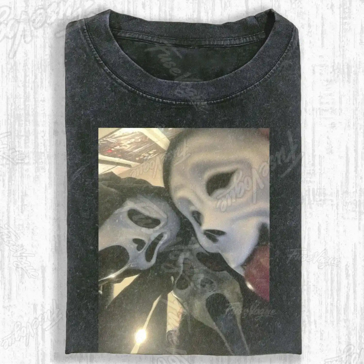RETRO SCARY MASK CLUSTER T-SHIRT - FUSEVOGUE