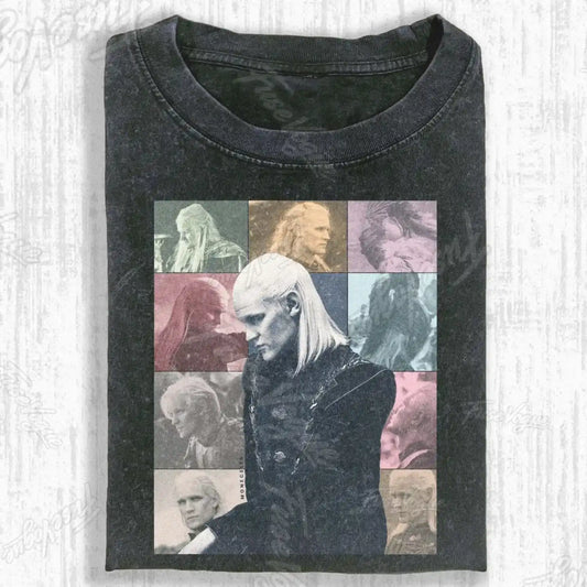 RETRO WHITE‑HAIR WARRIOR T-SHIRT - FUSEVOGUE