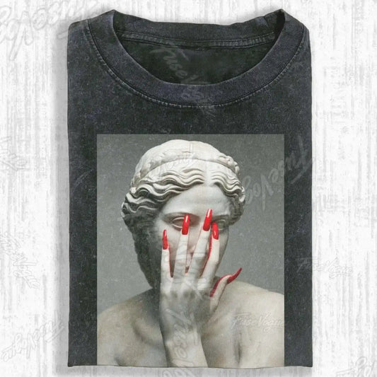 SHY CLASSICAL SCULPTURE ART T-SHIRT - FUSEVOGUE