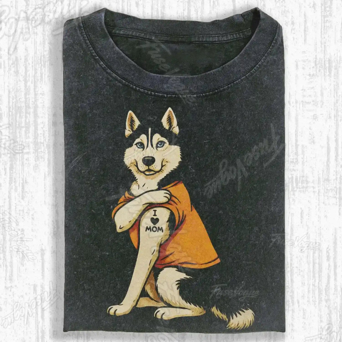 SIBERIAN HUSKY TATTOO T-SHIRT - FUSEVOGUE