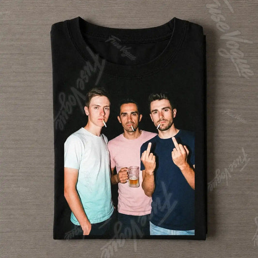 Tadej Pogačar & Alberto Contador Velasco & Alejandro Valverde Belmonte 2026 Vintage T-shirt - FUSEVOGUE