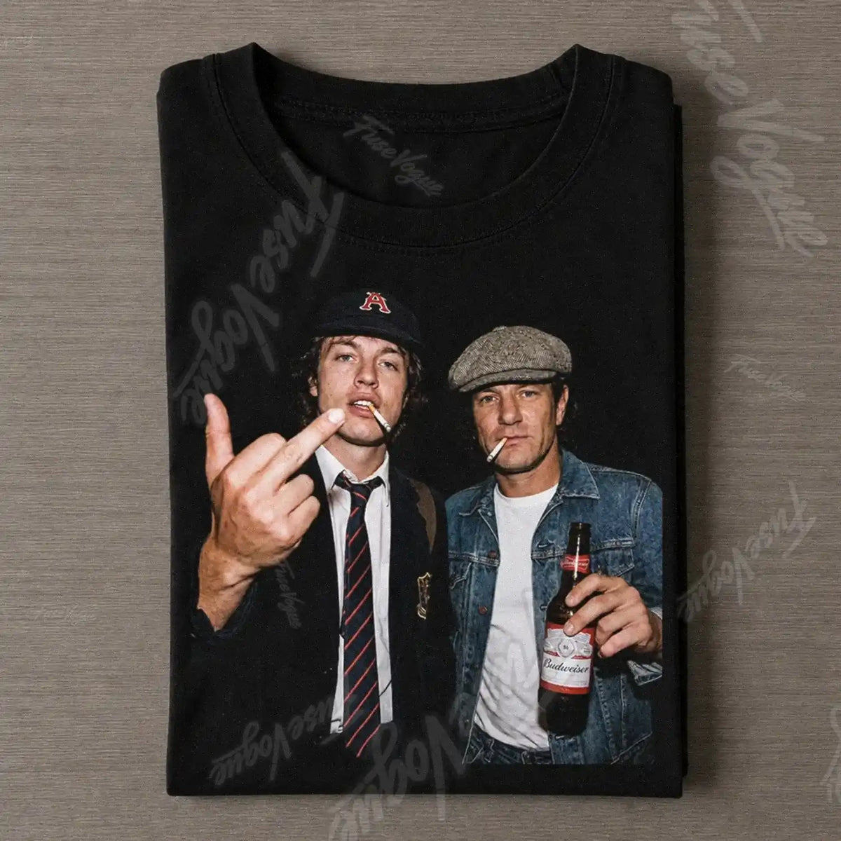 Vintage Angus Young & Brian Johnson Tee [e52f0824] - FUSEVOGUE