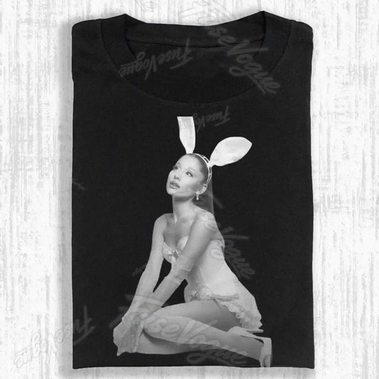 WHITE BUNNY HEADBAND FEMALE STUDIO PORTRAIT T-SHIRT 1 - FUSEVOGUE
